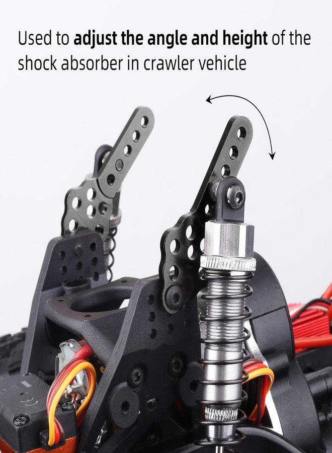 AllinRC CNC Metal RC Car Shock Absorber Mount Adjust Height Angle Stand for Axial SCX10 90046 D90 D110 RC Crawler Car Truck Models Upgrades (Black) - Image 4